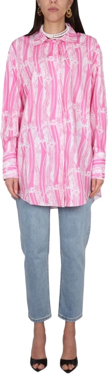 Patou Floral Patterned Shirt Dress With Classic Collar