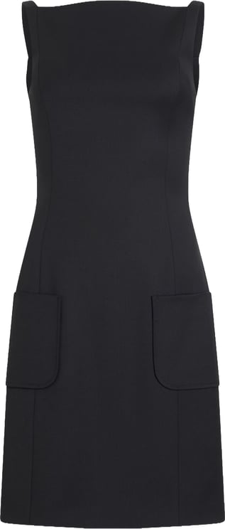Patou Black Silk And Nylon Mini Dress