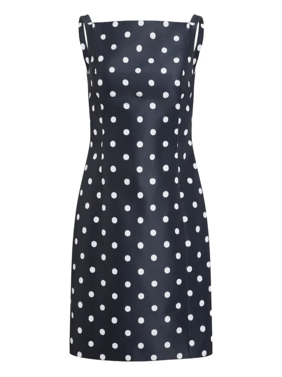 Patou Silk And Nylon Polka Dot Mini Dress