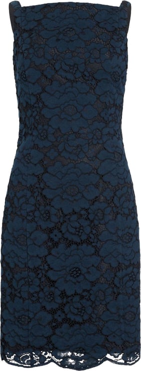 Patou Floral Lace Square Neck Sleeveless Dress