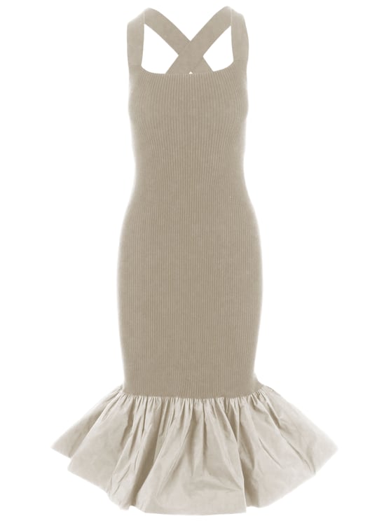 Patou Long Dress In Stretch Cotton Blend
