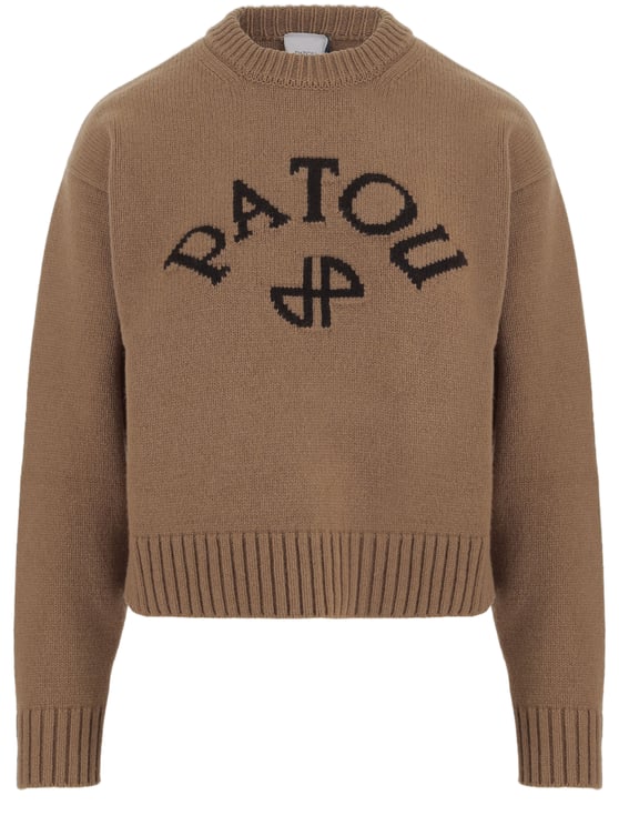 Patou Wool And Cashmere Blend Sweater With Contrast Logo