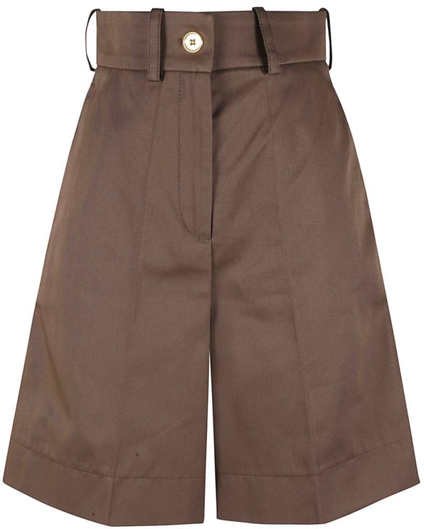 Patou Tailored Brown Shorts With High Waist