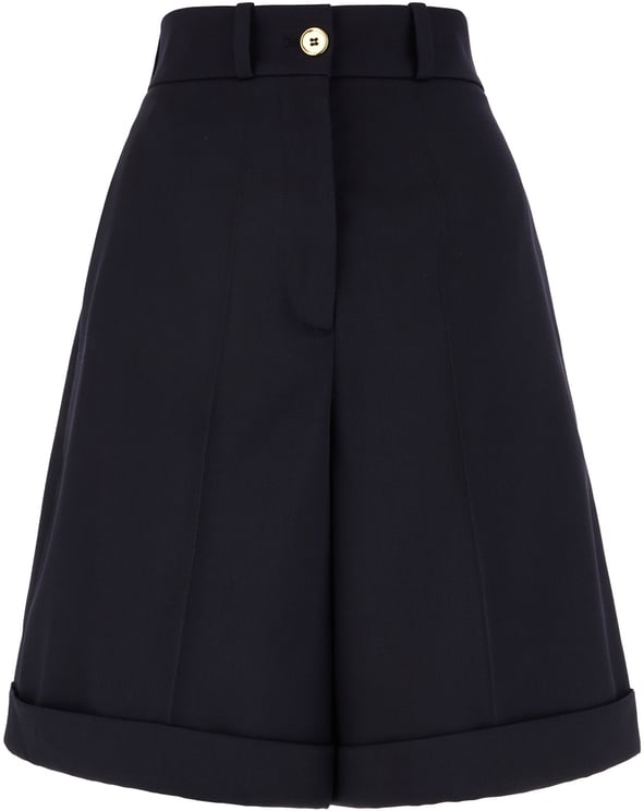 Patou Patou Navy blue stretch wool bermuda shorts