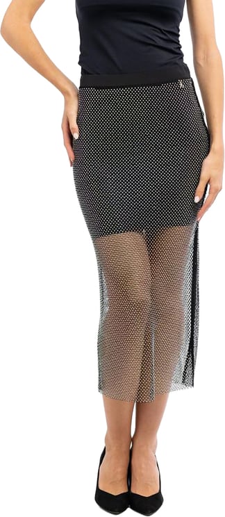 Patrizia Pepe Patrizia Pepe Black Polyester Midi Skirt