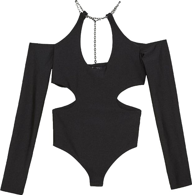 Patrizia Pepe Patrizia Pepe Black Nylon Bodysuit
