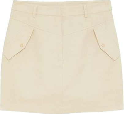 Patrizia Pepe Patrizia Pepe Beige Cotton Mini Skirt