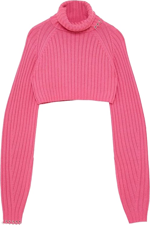 Patrizia Pepe Patrizia Pepe Red Marabou Turtleneck