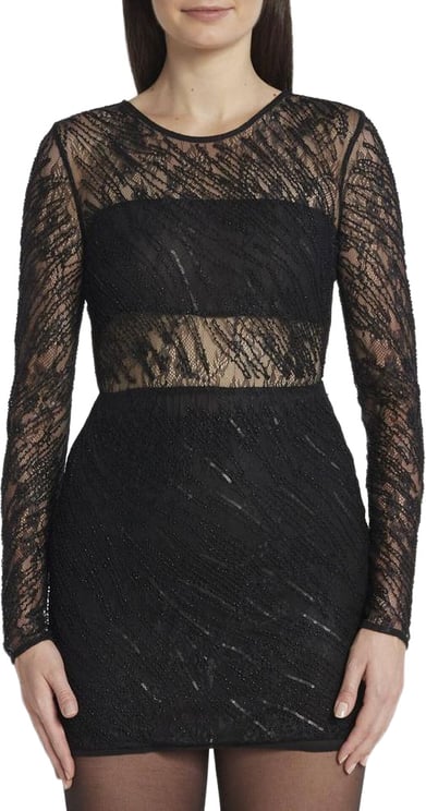 Patrizia Pepe Patrizia Pepe Black Nylon Cocktail Dress