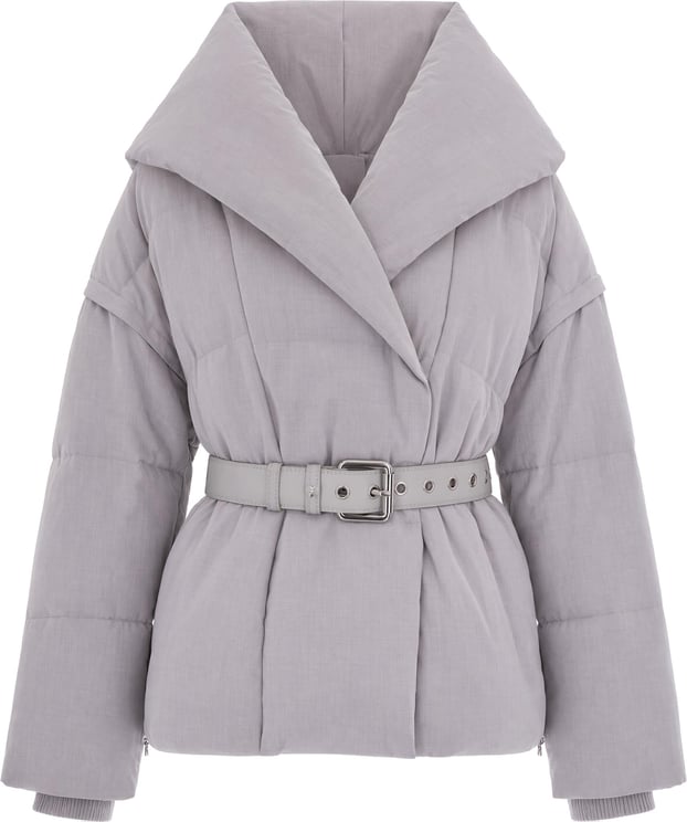 Patrizia Pepe Coats Grey And White Lines