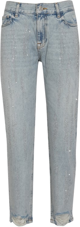 Patrizia Pepe Trousers Light Blue Strass