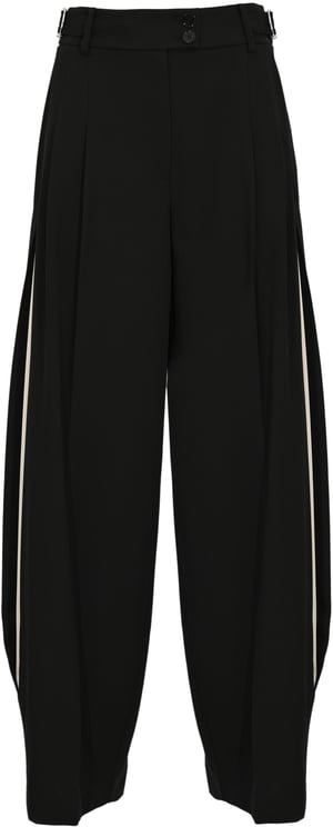 Patrizia Pepe Trousers Blackwarm Ivory