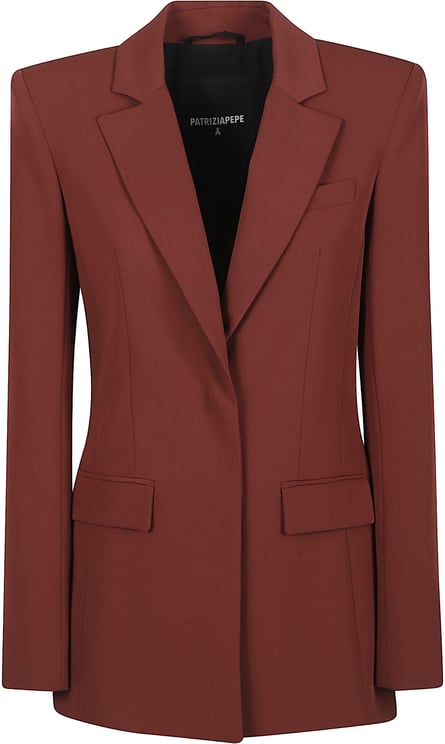 Patrizia Pepe Slim Single Brested Jacket Brown
