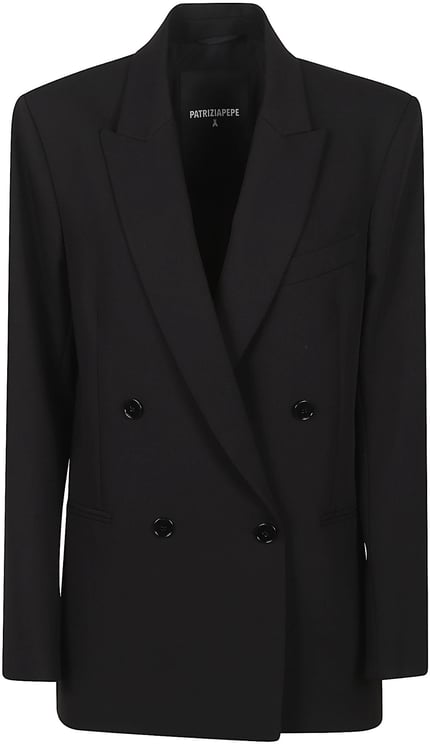 Patrizia Pepe Double Breasted Jacket Black