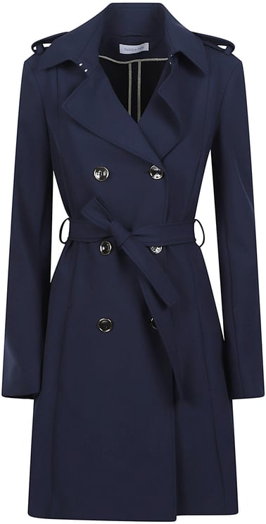 Patrizia Pepe Double Breasted Trench Blue
