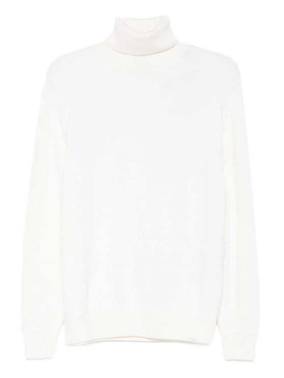 Paul & Shark High Turtleneck Wool Sweater With Ribbed Detailing