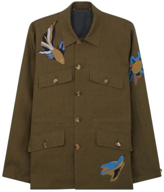 Paul Smith Veste saharienne application poissons kaki Paul Smith Homme M1R 837ZE V01427 35A
