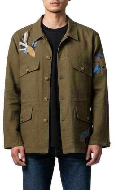 Paul Smith Veste saharienne application poissons kaki Paul Smith Homme M1R 837ZE V01427 35A