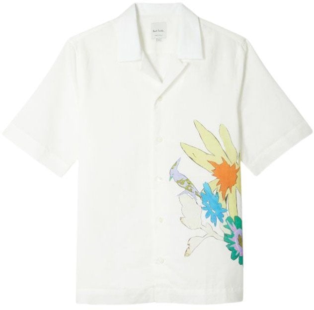 Paul Smith Chemisette blanche print colibri fleurs Paul Smith Homme M1R 905U V03058 01