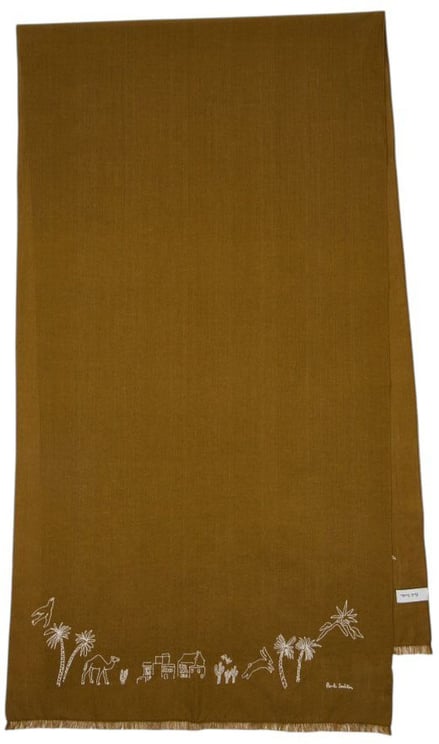 Paul Smith Foulard uni bronze brodé blanc mauritius Paul Smith Homme Femme M1A 150M U949 62