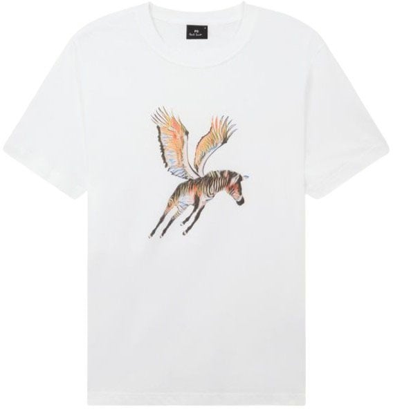 Paul Smith T-shirt blanc print zèbre volant baya Paul Smith Homme M2R 011R VP5793 01
