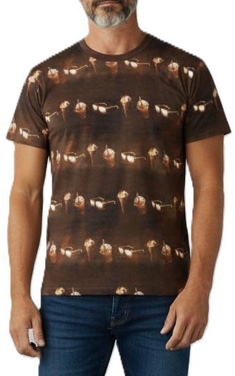 Paul Smith T-shirt brun print lunettes sodas glaces Paul Smith Homme M2R 220X V22626 79