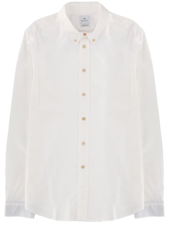 Paul Smith Neutrals Tailored Fit Button-Down Organic Cotton Shirt