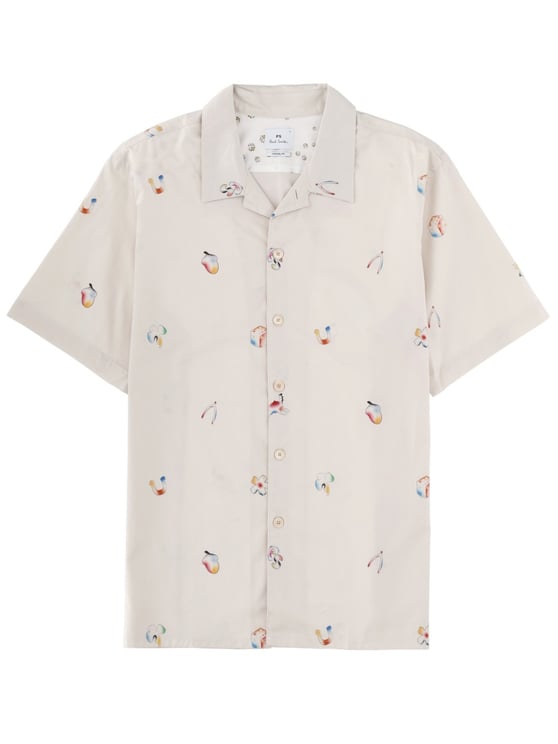 Paul Smith Abstract Printed Cotton Short-Sleeve Casual Shirt