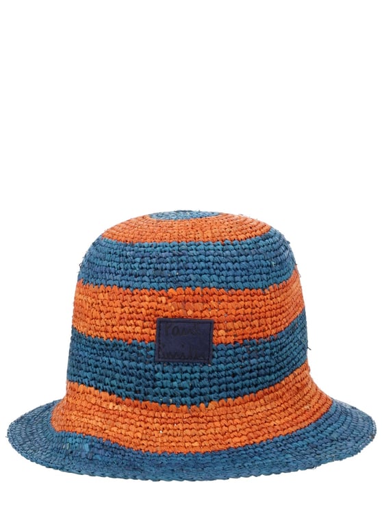 Paul Smith Vibrant Blue Woven Straw Bucket Hat