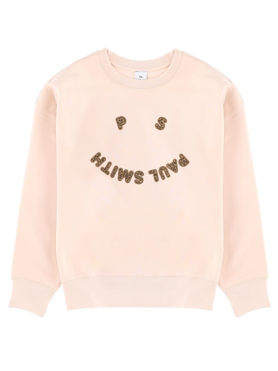 Paul Smith Charming Logo Curved Smile Cotton Sweatshirt