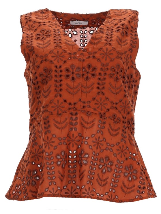 Paul Smith Sleeveless Perforated Floral Base Top