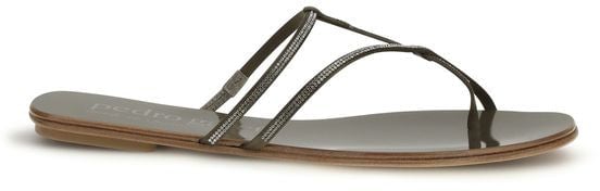 Pedro Garcia Pedro García Brown Calf Leather Bos Taurus Flat Sandals