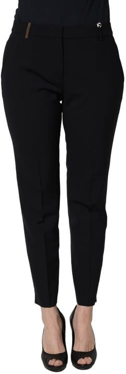 Peserico Peserico Black Skinny Mid Waist Chino Women Trouser Pants