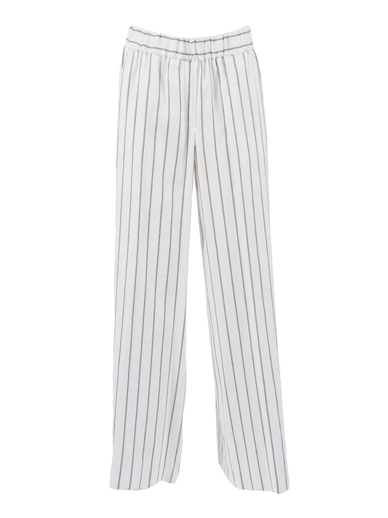 Peserico Woman Trousers Striped Straight-Leg Pants