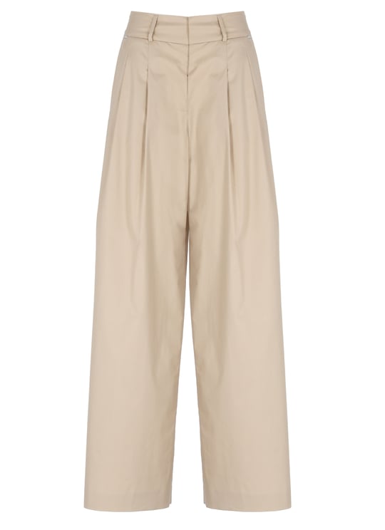 Peserico Beige Light Point Cotton Pants