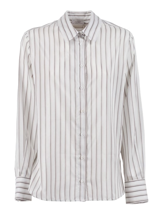 Peserico Blouse Striped Wide Cuff Blouse