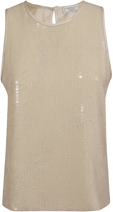 Peserico PESERICO TOP DONNA GEORGETTE CON RICAMO DI PAILLETTE