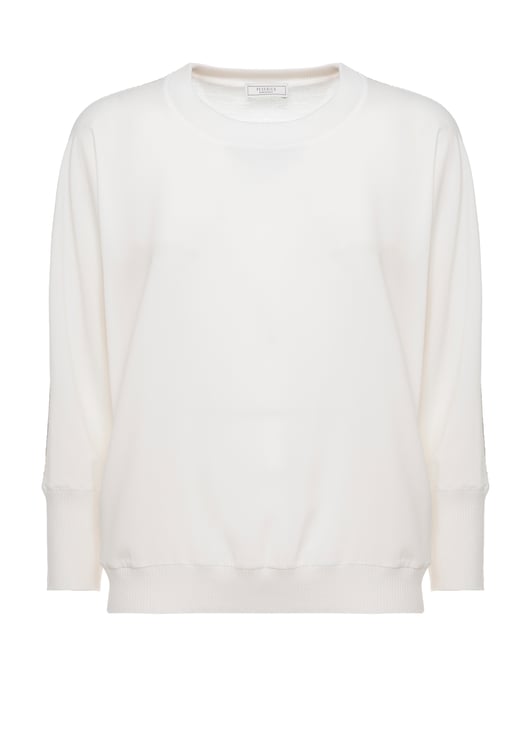Peserico White Light Point Wool Sweater