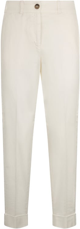Peserico White cream pants with minimalist and elegant design.