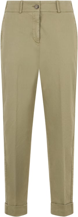Peserico Khaki colored pants with minimal and versatile design.