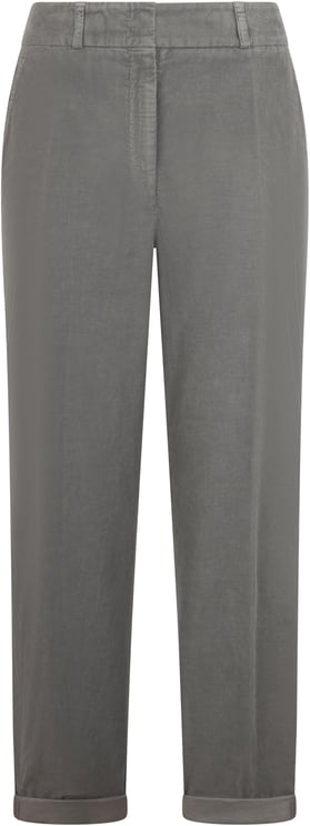 Peserico Gray corduroy trousers with a minimal and versatile design.