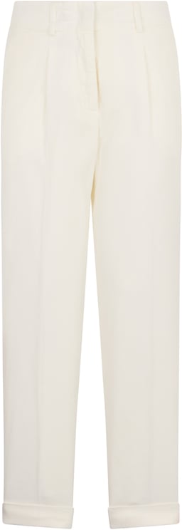Peserico White pants with a straight cut, comfortable and versatile.
