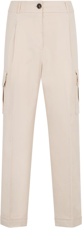 Peserico Straight-cut pants with cargo pockets, ideal for a casual and trendy look.