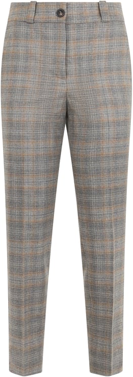Peserico Slim fit plaid trousers that are elegant and modern.