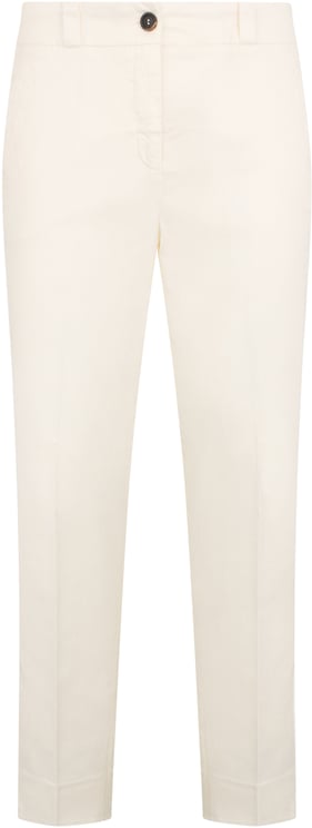 Peserico White slim pants with elegant and versatile design.