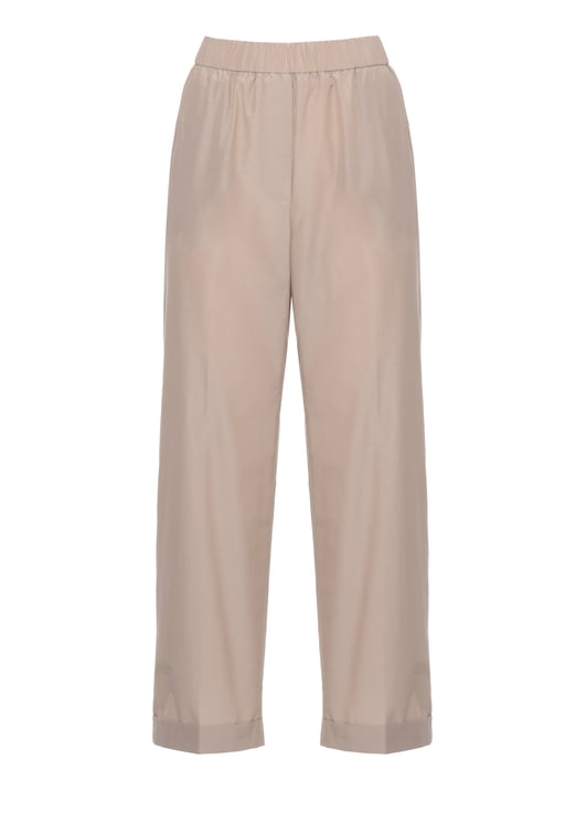 Peserico Beige Cotton-Blend Straight-Leg Pants