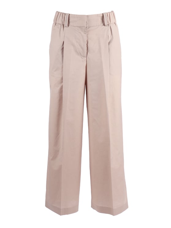 Peserico Cropped Wide-Leg Trousers with Elasticated Waistband