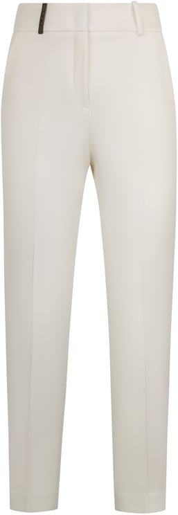Peserico Slim white pants with elegant and minimal design, perfect for any occasion.