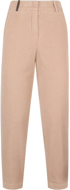 Peserico Beige modern pants with a high waist and casual yet refined design.