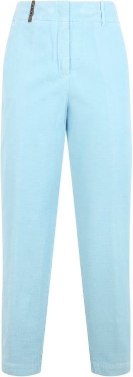 Peserico Pants with elegant blue striped design.